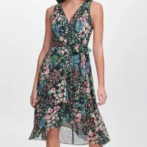 Tommy Hilfiger sleeveless wrap dress. Floral print. Zippered back. Size 12 dress